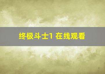 终极斗士1 在线观看